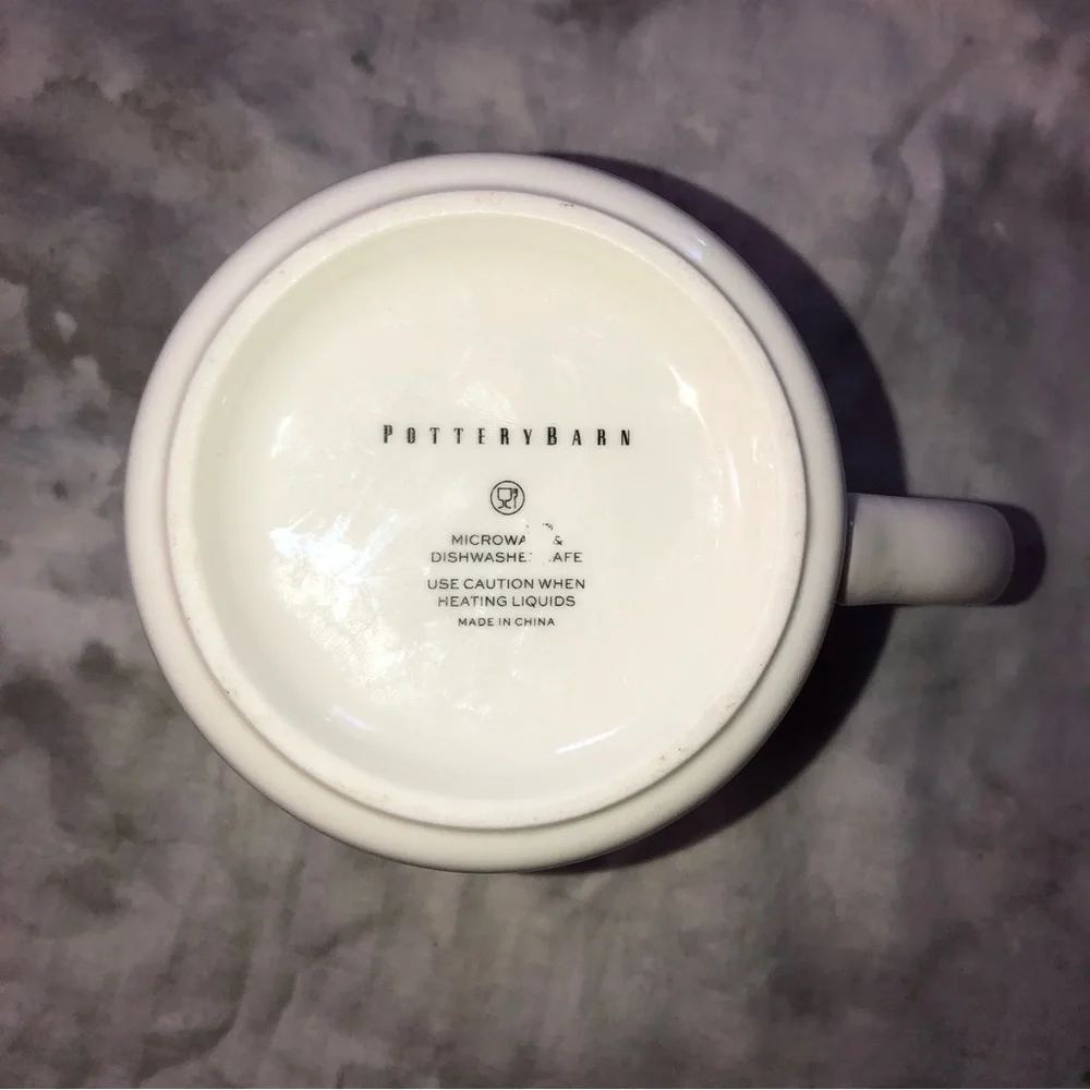 Pottery Barn Holiday Plaid Monogrammed Mug